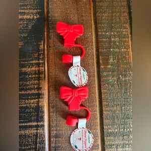 Target Bullseye Playground RED BOW Straw Topper Set Of 2 2025 NEW